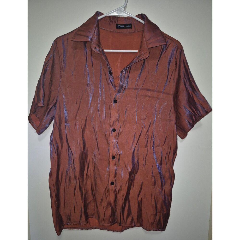 ROMWE Blouse Beautiful Iridescent Vintage Style Look Size M